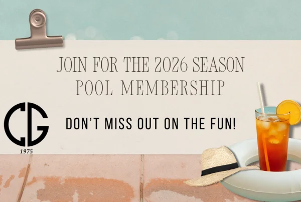 2026 pool membership, pool floaty with a cocktail and beach hat